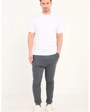 Pantaloni de trening din amestec de bumbac cu snur, Gri inchis