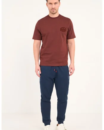 Pantaloni de trening cu snur si logo, Bleumarin