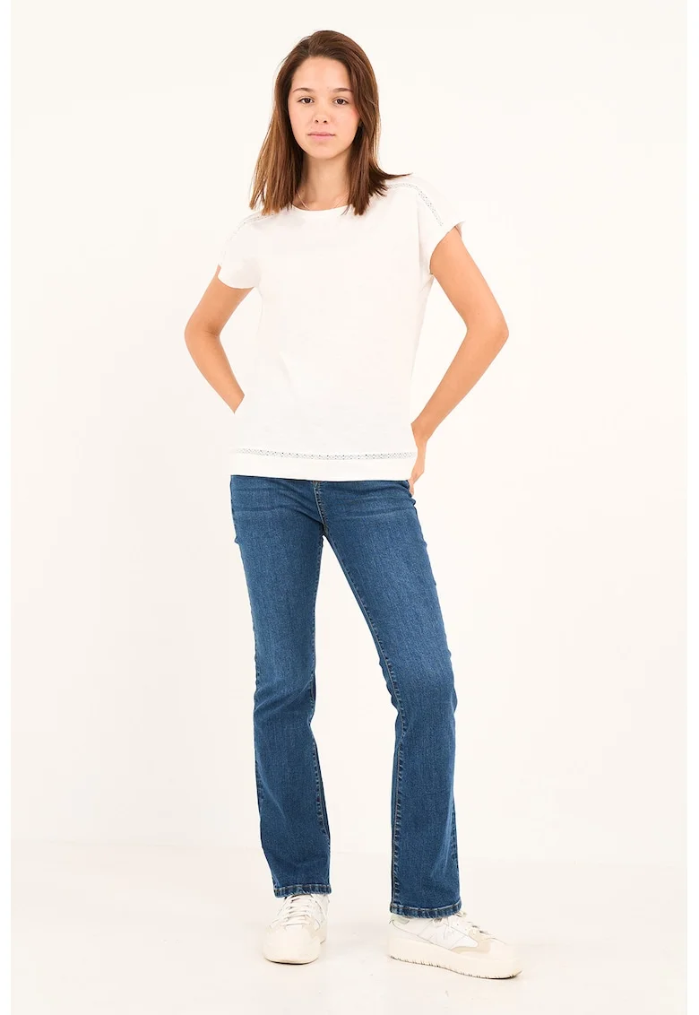 Blugi bootcut cu talie medie, Albastru inchis
