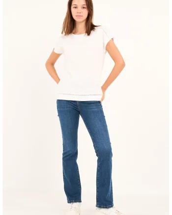 Blugi bootcut cu talie medie, Albastru inchis
