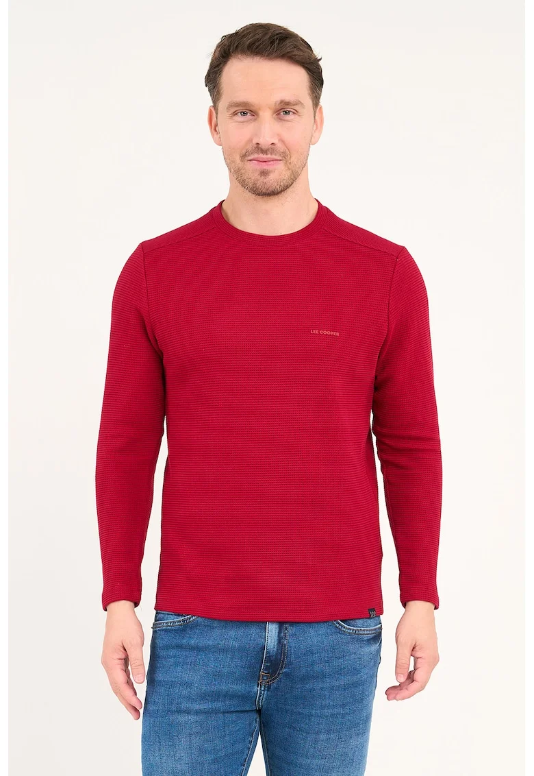 Bluza cambrata cu decolteu la baza gatului, Visiniu