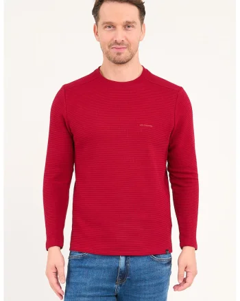 Bluza cambrata cu decolteu la baza gatului, Visiniu