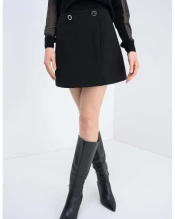 Fusta mini petrecuta, Negru