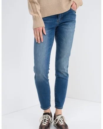 Blugi super skinny cu talie inalta, Albastru prafuit