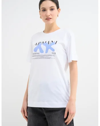 Tricou regular fit cu imprimeu logo, Alb/Negru/Albastru
