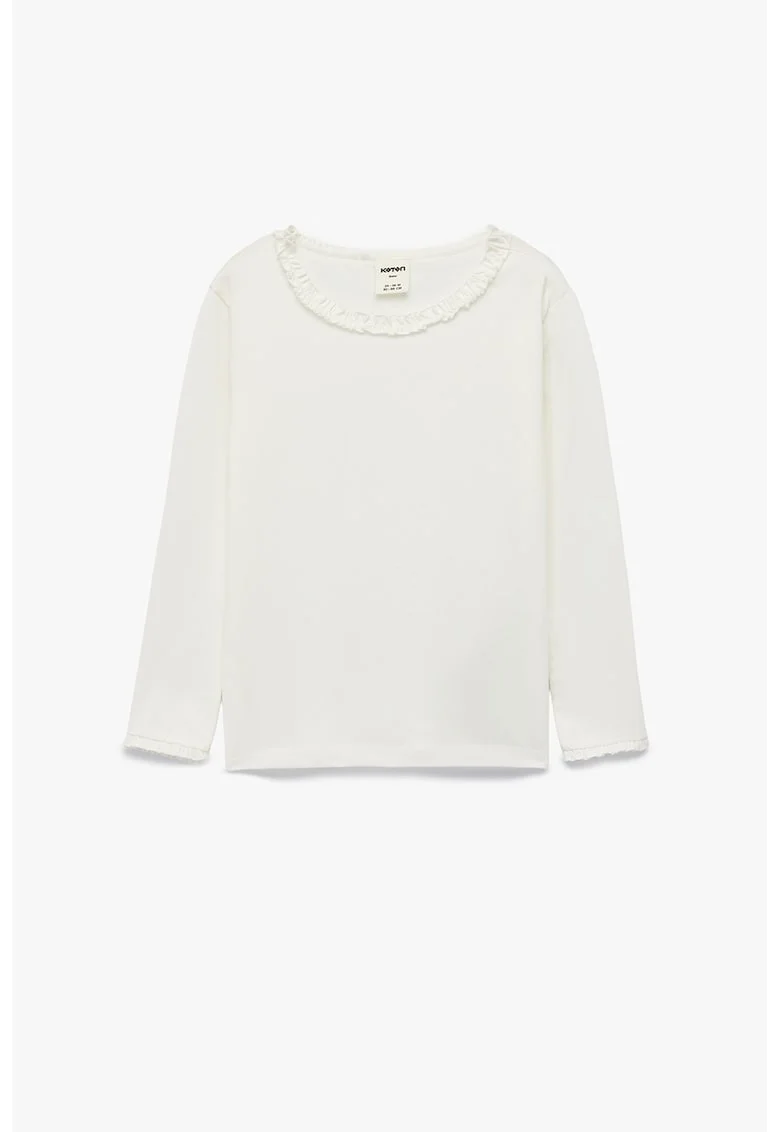 Bluza cu volane, Alb murdar