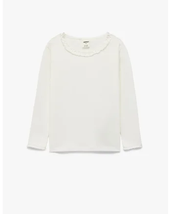 Bluza cu volane, Alb murdar