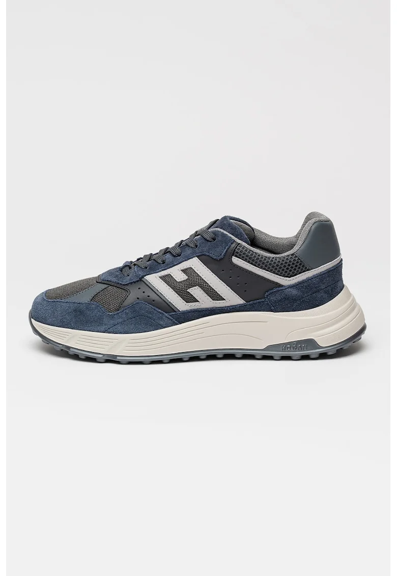 Pantofi sport low-cut cu garnituri de piele Hyperlight, Albastru inchis