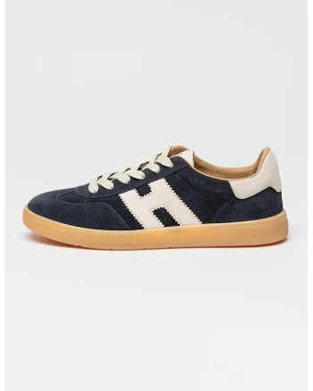 Pantofi sport low-cut din piele intoarsa Cool, Alb/Bleumarin