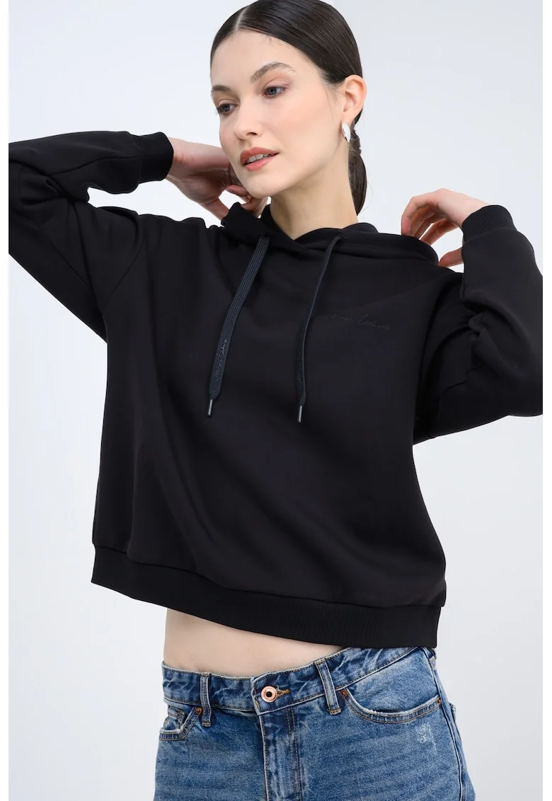 Hanorac cu logo, Negru
