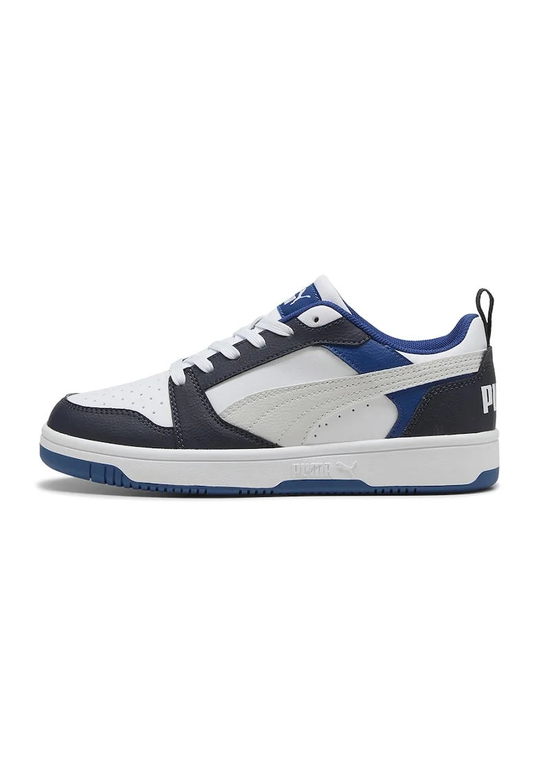 Pantofi sport Rebound V6 din piele ecologica, Alb/Negru/Albastru royal