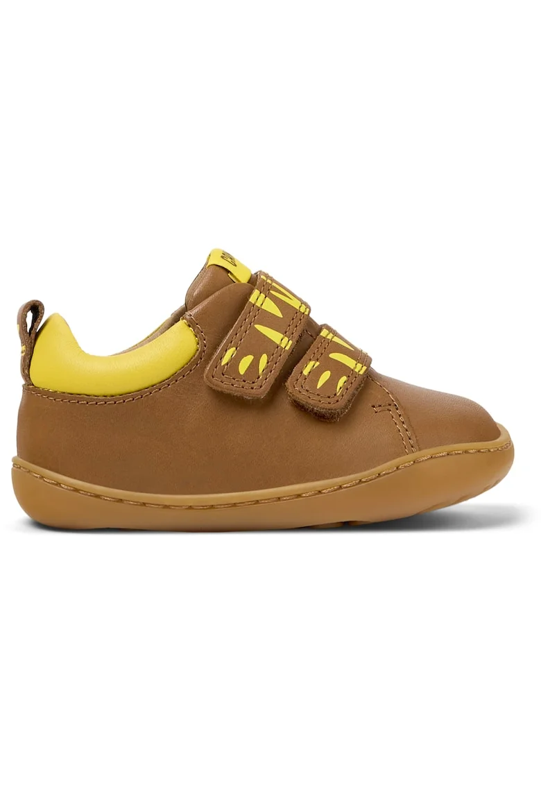 Pantofi din piele cu inchidere velcro Peu Cami, Maro