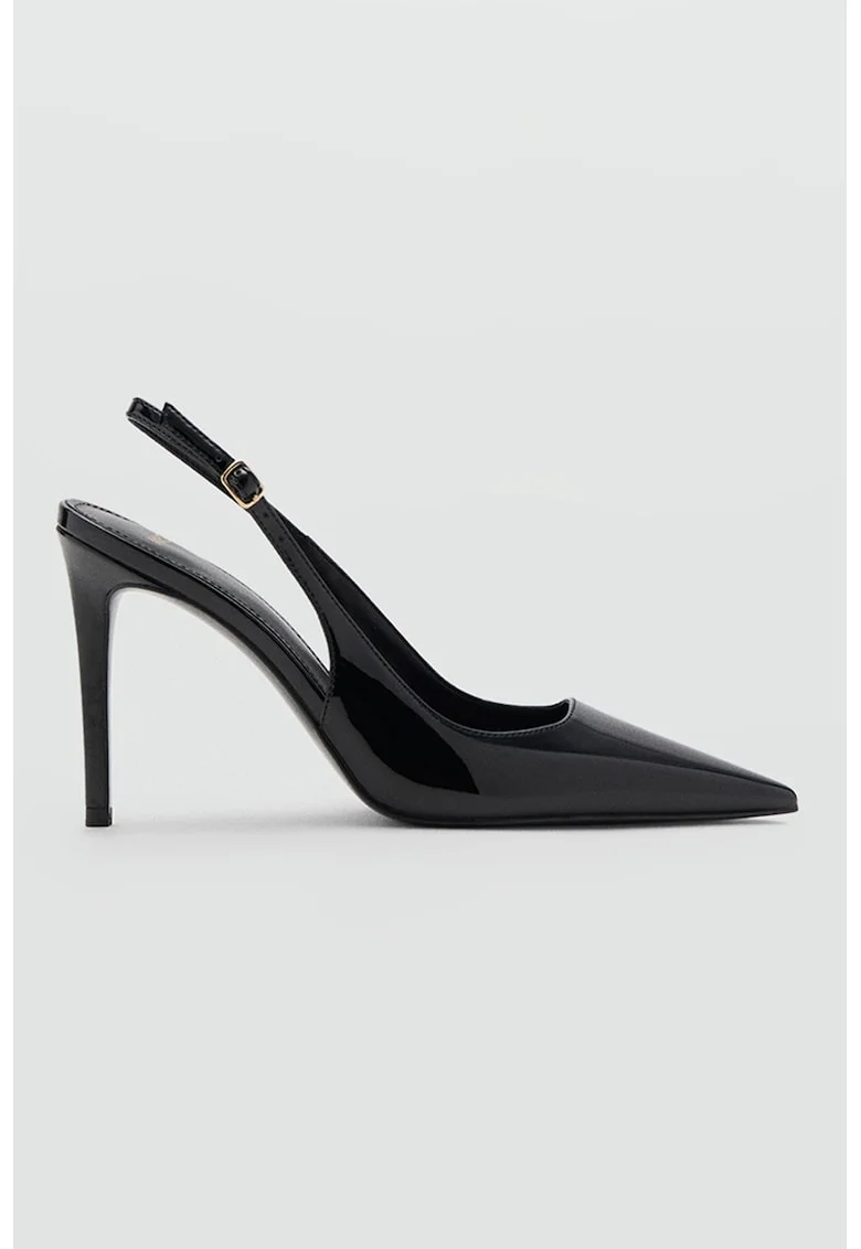 Pantofi slingback cu varf ascutit, Negru