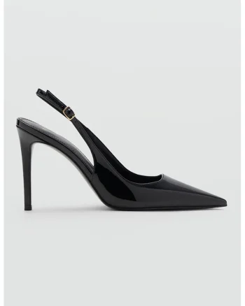 Pantofi slingback cu varf ascutit, Negru