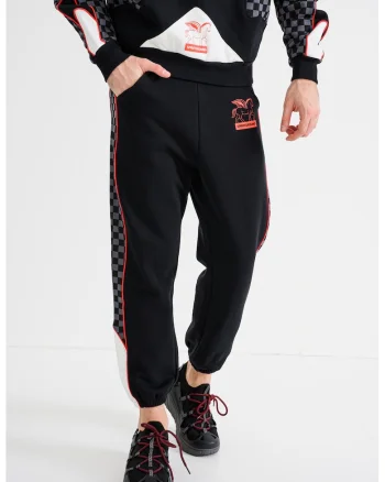 Pantaloni de trening cu imprimeu Triple Decker, Negru/Gri inchis