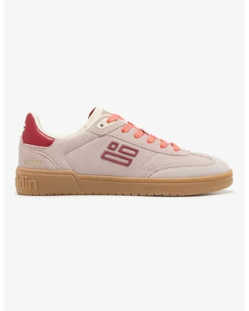 Pantofi sport din piele intoarsa cu detalii constrastante, Visiniu/Roz pal