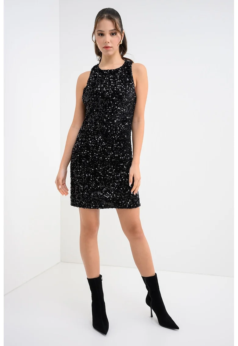 Rochie scurta cu paiete, Negru