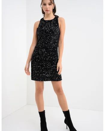 Rochie scurta cu paiete, Negru