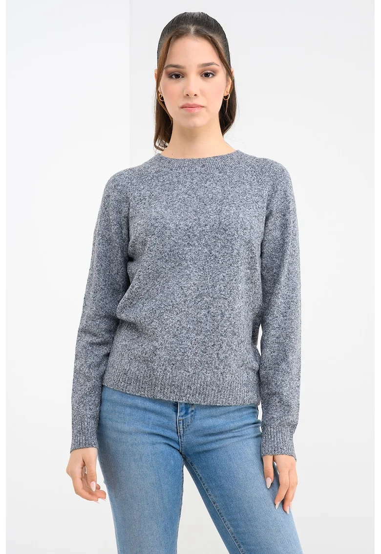 Pulover cu maneci raglan Doffy, Gri melange