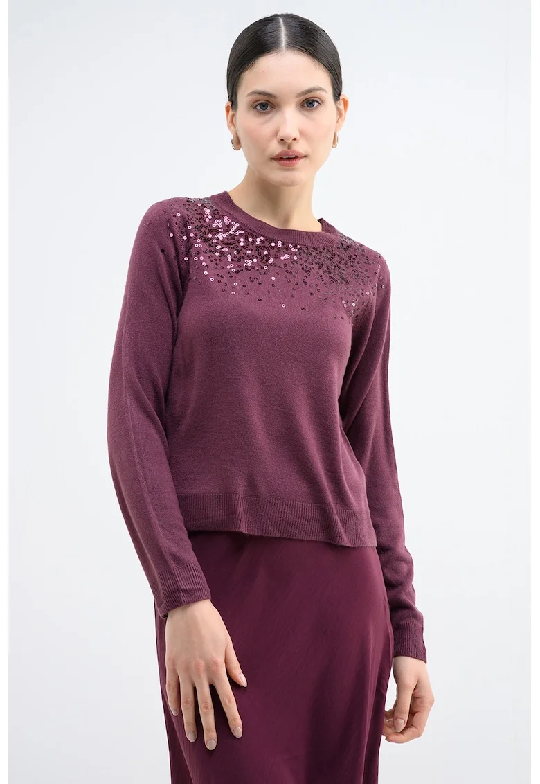 Pulover cu paiete, Violet