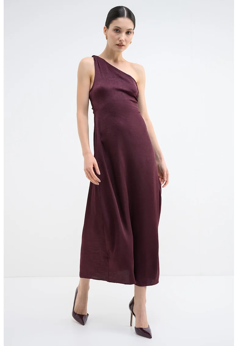 Rochie cu decolteu pe un umar Mollie, Violet tyrian