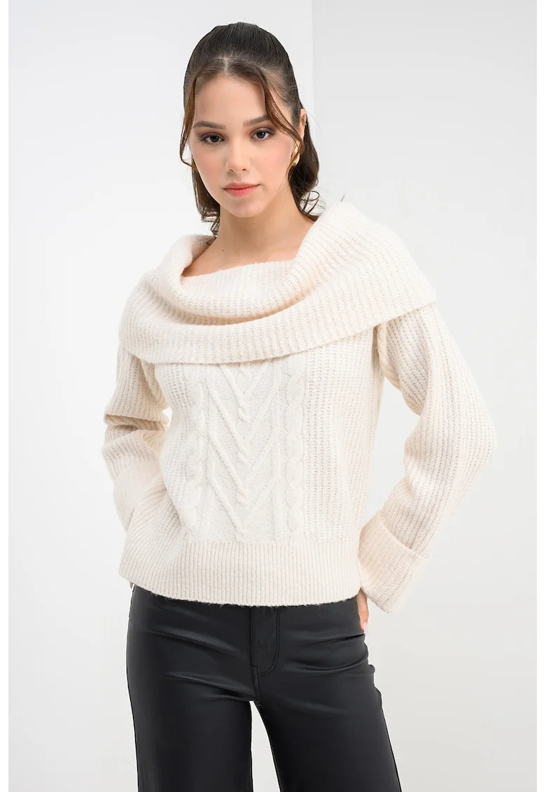 Pulover uni regular fit, Crem