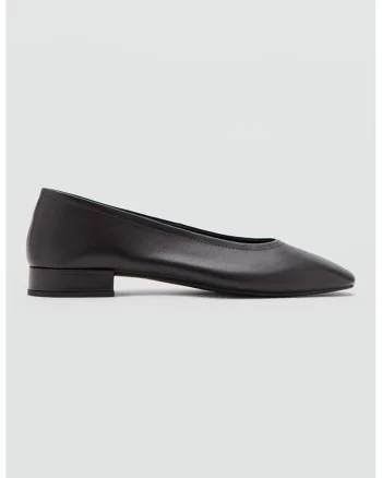 Pantofi din piele cu toc mic, Negru