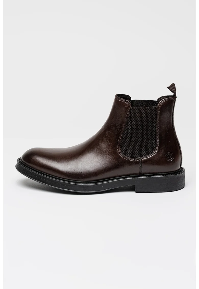 Ghete Chelsea de piele Lenard, Maro cognac
