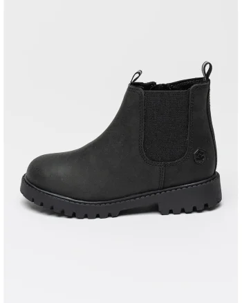 Ghete Chelsea de piele cu fermoar River, Negru