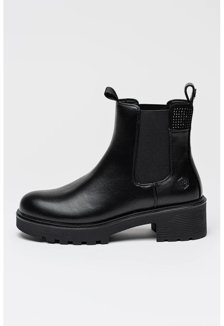 Ghete Chelsea de piele ecologica Ramone, Negru