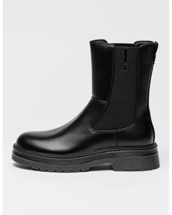 Ghete Chelsea de piele ecologica Susanna, Negru