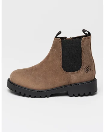 Ghete Chelsea de piele intoarsa cu fermoar River, Maro camel