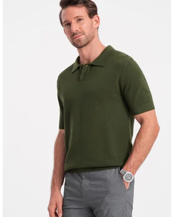 Tricou polo din bumbac pique 2, Kaki