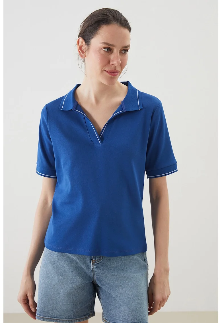 Tricou polo din amestec de bumbac, Albastru royal