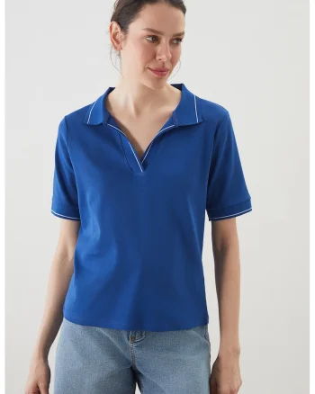 Tricou polo din amestec de bumbac, Albastru royal