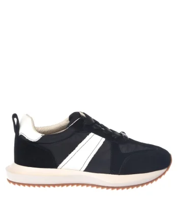 Pantofi sport cu segmente din piele intoarsa, Negru