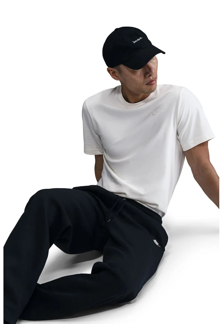 Pantaloni de trening cu buzunare laterale, Negru/Alb optic