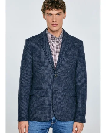 Sacou din amestec de lana cu doua fente la spate Ares