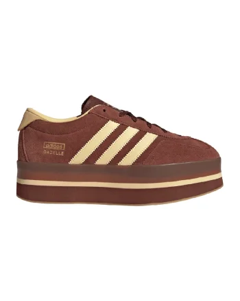 Pantofi sport Gazelle Stack flatform din piele intoarsa, Maro cognac/Galben