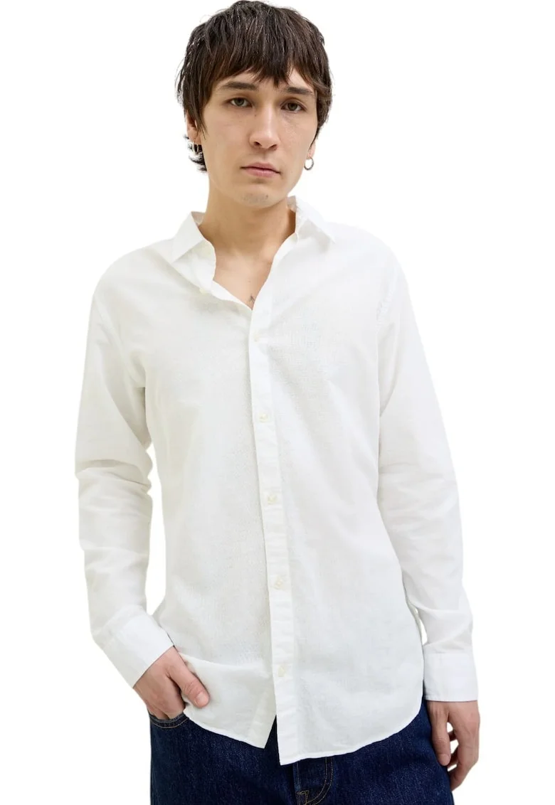 Camasa JACK &JONES Breeze Linen Blend 43042, Alb