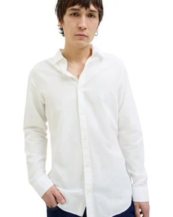 Camasa JACK &JONES Breeze Linen Blend 43042, Alb