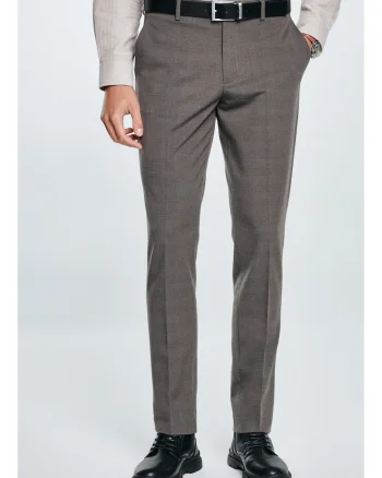 Pantaloni barbati slim cu pliuri