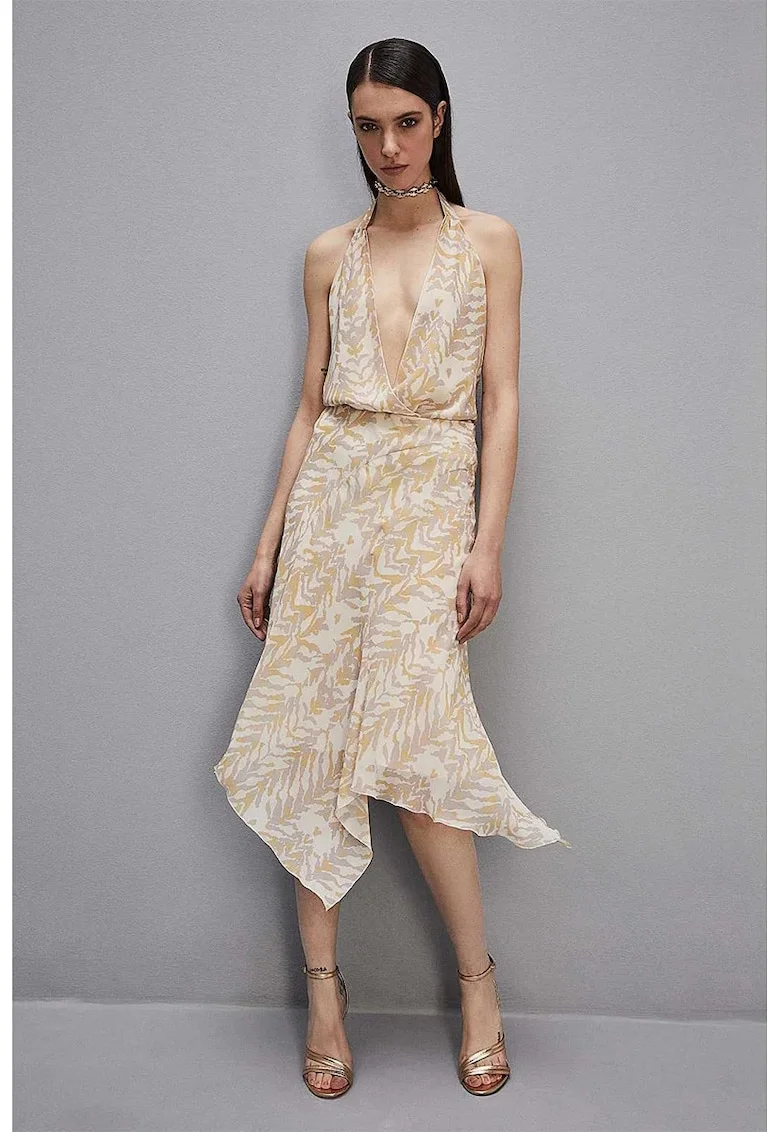 Fusta midi asimetrica, Crem