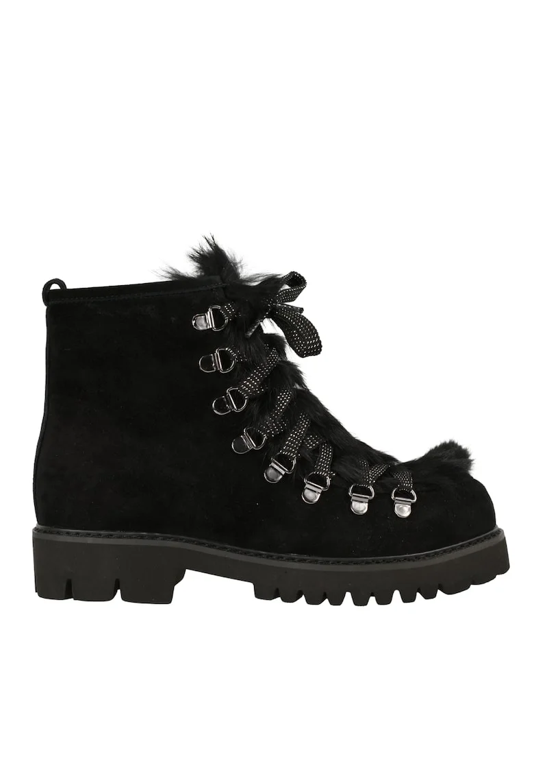 Ghete casual, dama,  68-556-22 negru, piele intoarsa, Negru