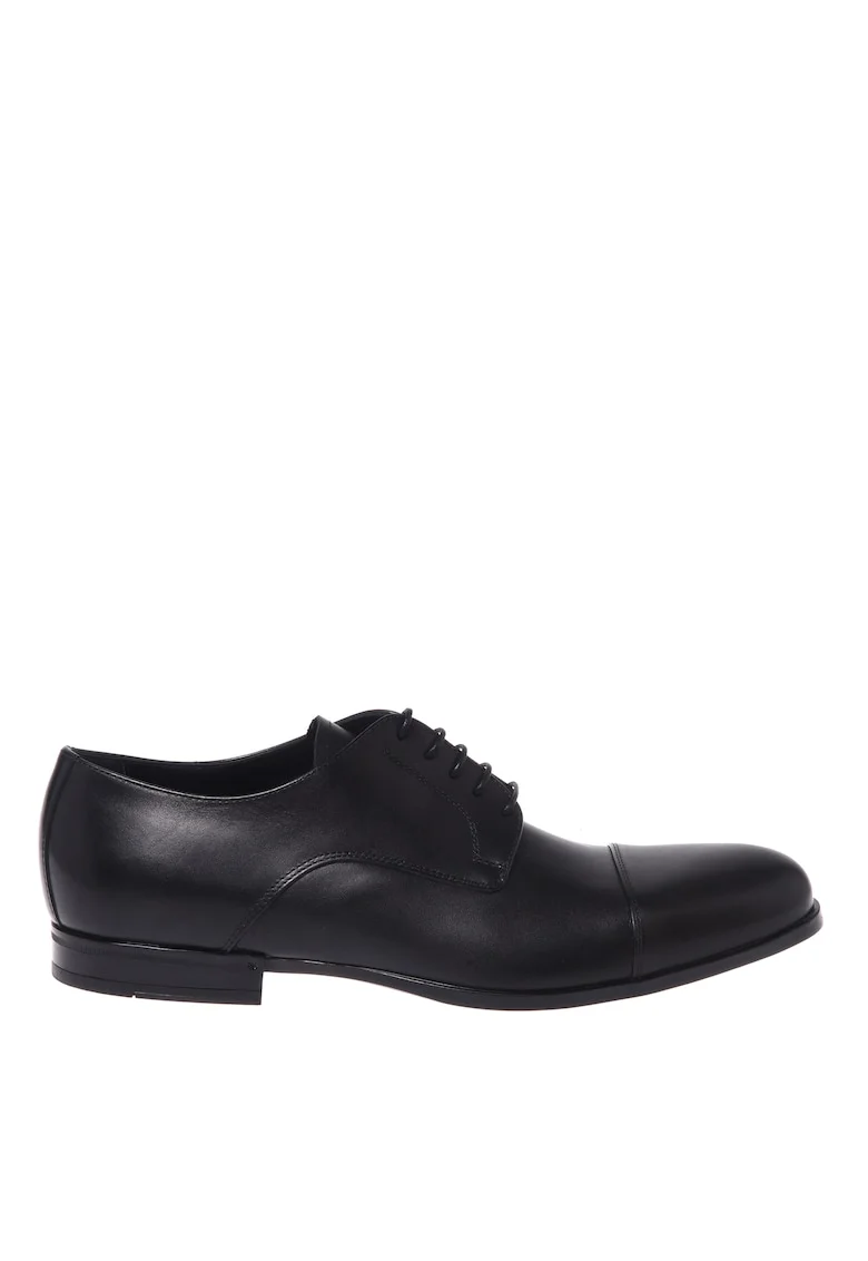 Pantofi uni din piele, Negru