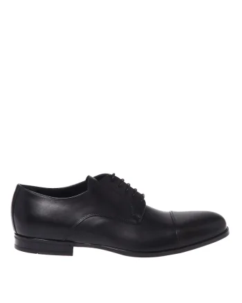 Pantofi uni din piele, Negru