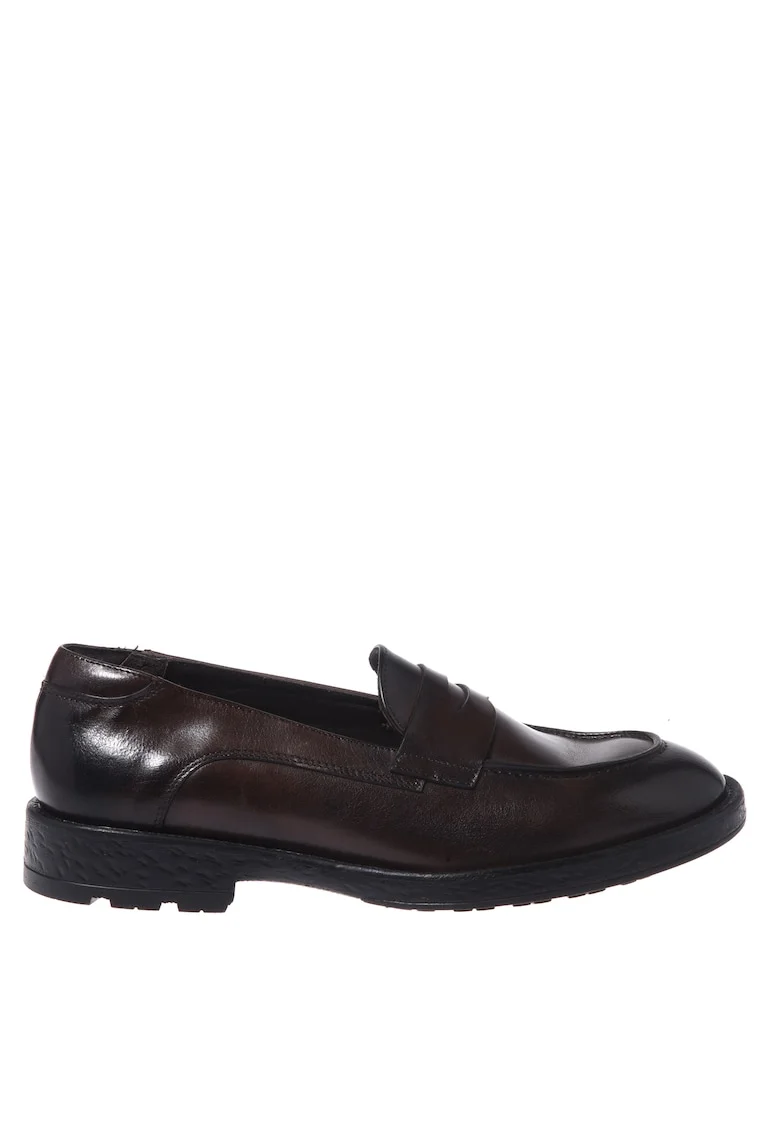 Pantofi loafer flatform, Maro inchis