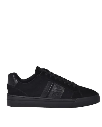 Pantofi sport din piele intoarsa cu garnituri din piele, Negru