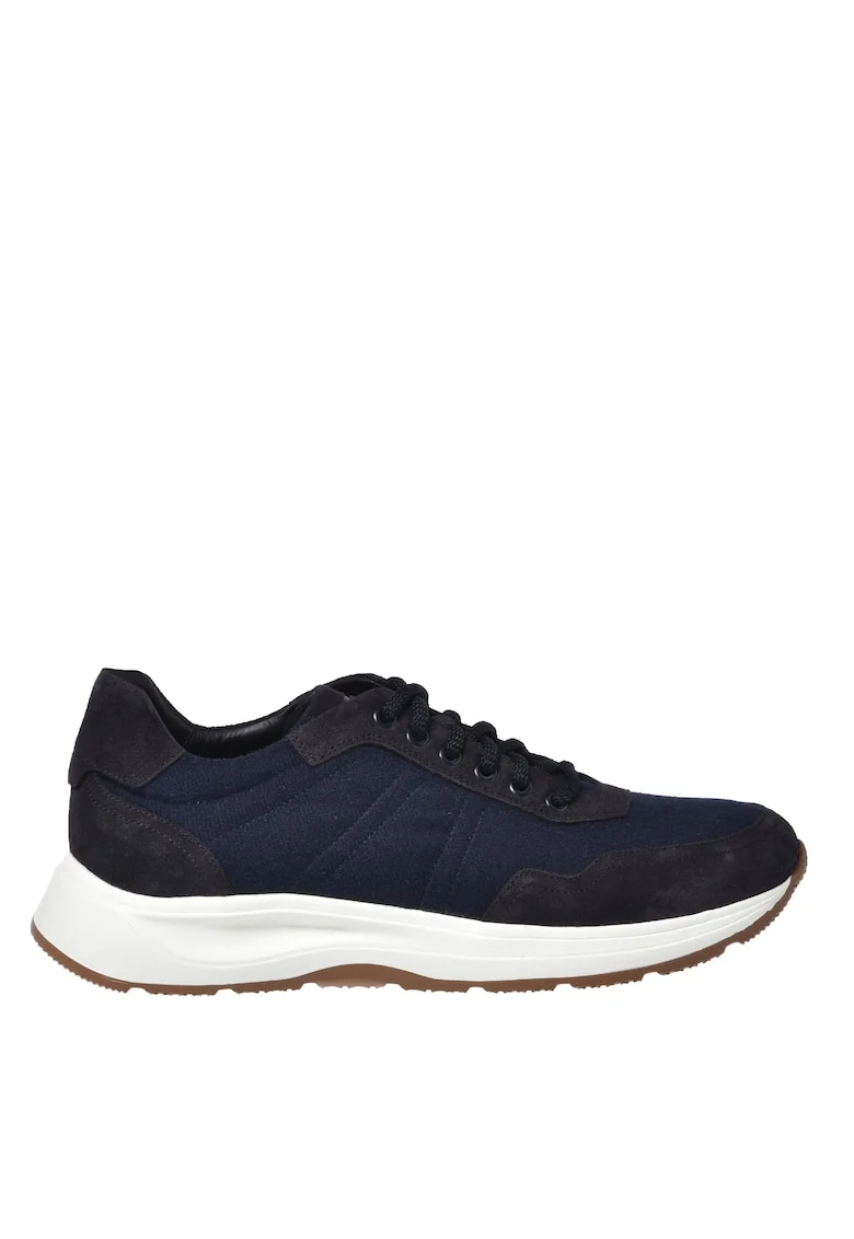 Pantofi sport wedge cu garnituri de piele intoarsa, Albastru