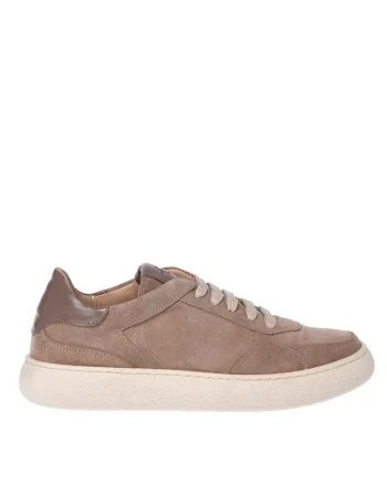 Pantofi sport flatform din piele intoarsa, Bej